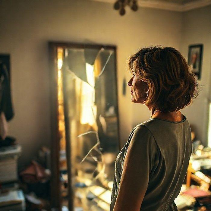 Imagem representativa do espelho quebrado